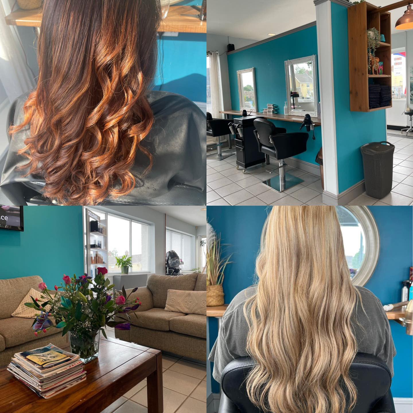 Balayage and blonde colour work, and the La'torias salon interior